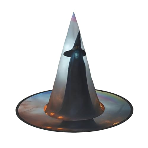 BGSHJVF Regenbogen Halloween Geist Hexenhut Spinnen Druck Halloween Hexenhut Cosplay Caps Halloween Dekoration Kostüm Zubehör für Halloween Party von BGSHJVF