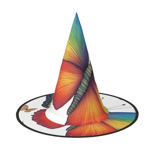 BGSHJVF Regenbogen Hexenhut Schmetterling Druck Halloween Cosplay Halloween Kostüme BGSHJVF Regenbogen Hexenhut Schmetterling Druck Halloween Cosplay Halloween Kostüme von BGSHJVF