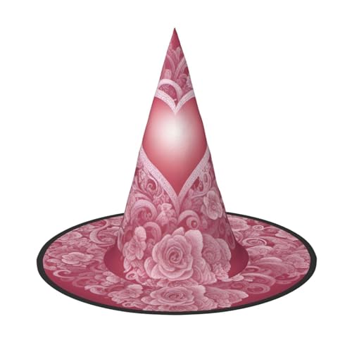 BGSHJVF Romantischer Herzdruck Halloween Hexe Hut Cosplay Caps Halloween Dekoration Kostüm Zubehör für Party BGSHJVF Romantischer Herzdruck Halloween Hexe Hut Cosplay Caps Halloween Dekoration Kostüm Zubehör für Party von BGSHJVF