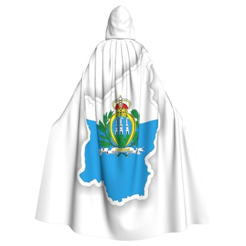 BGSHJVF San Marino Karte Druck Halloween Kostüm Umhang für alle, übergroßen Mantel mit Kapuze für Erwachsene, für Partys, Maskentanz Tanz BGSHJVF San Marino Karte Druck Halloween Kostüm Umhang für alle, übergroßen Mantel mit Kapuze für Erwachsene, für Partys, Maskentanz Tanz von BGSHJVF