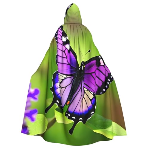 BGSHJVF Schmetterling lila Druck Halloween Kostüm Umhang für alle, übergroße Cosplay erwachsene Kapuze Mantel für Partys, Kostüme BGSHJVF Schmetterling lila Druck Halloween Kostüm Umhang für alle, übergroße Cosplay erwachsene Kapuze Mantel für Partys, Kostüme von BGSHJVF