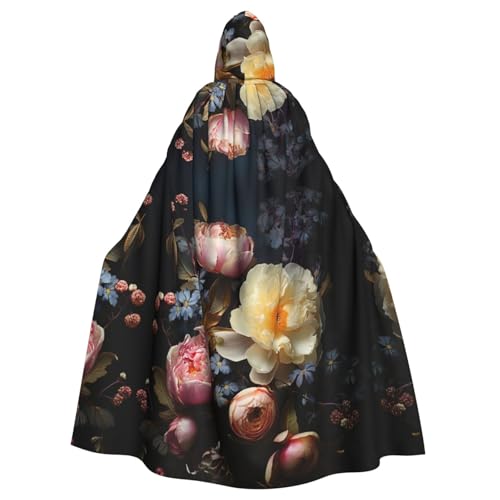 BGSHJVF Schöne Blumendruck Halloween Kostüm Umhang für alle, übergroße Cosplay Erwachsene Mantel mit Kapuze für Partys, Maskeraden BGSHJVF Schöne Blumendruck Halloween Kostüm Umhang für alle, übergroße Cosplay Erwachsene Mantel mit Kapuze für Partys, Maskeraden von BGSHJVF