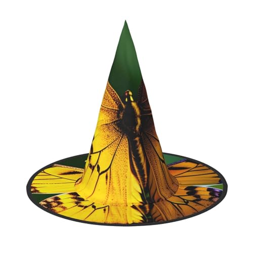 BGSHJVF Schöne brillante Hexenhut mit Schmetterlings-Druck für Halloween Cosplay Halloween Dekoration Party Kostüm Zubehör BGSHJVF Schöne brillante Hexenhut mit Schmetterlings-Druck für Halloween Cosplay Halloween Dekoration Party Kostüm Zubehör von BGSHJVF