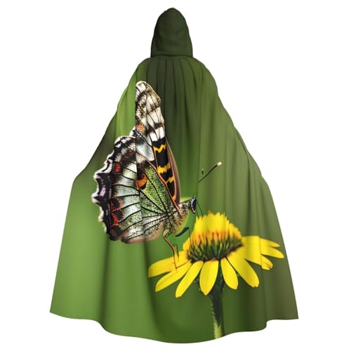 BGSHJVF Schöne brillante Schmetterlings-Print Halloween-Kostüm Umhang für alle, übergroße Cosplay Erwachsene Mantel mit Kapuze für Partys, Maskeraden von BGSHJVF
