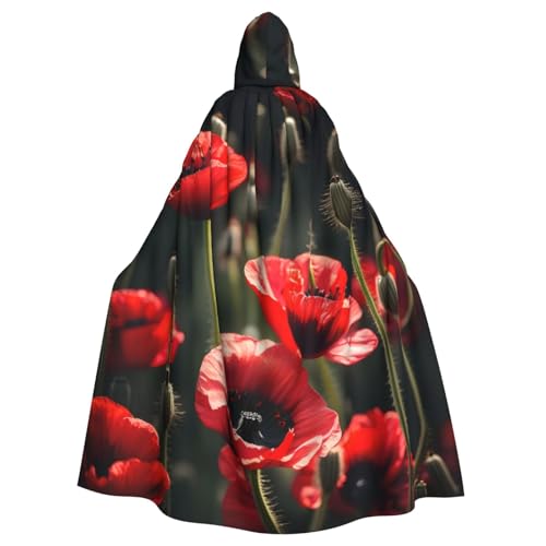 BGSHJVF Schöne rote Mohndruck Halloween Kostüm Mantel für alle, übergroßen Mantel mit Kapuze für Erwachsene, für Partys, Masken Tanz BGSHJVF Schöne rote Mohndruck Halloween Kostüm Mantel für alle, übergroßen Mantel mit Kapuze für Erwachsene, für Partys, Masken Tanz von BGSHJVF