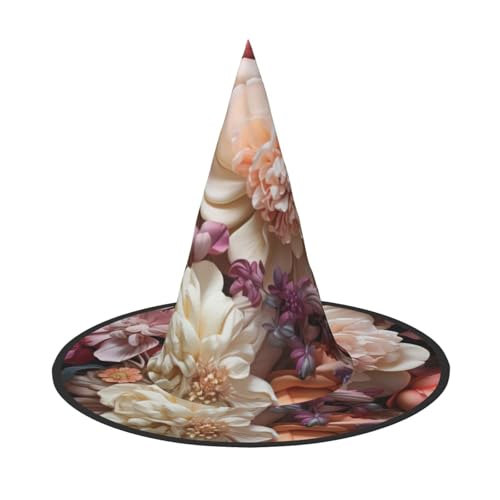 BGSHJVF Schöner Blumendruck Halloween Hexenhut Cosplay Caps Halloween Dekoration Kostüm Zubehör für Party BGSHJVF Schöner Blumendruck Halloween Hexenhut Cosplay Caps Halloween Dekoration Kostüm Zubehör für Party von BGSHJVF