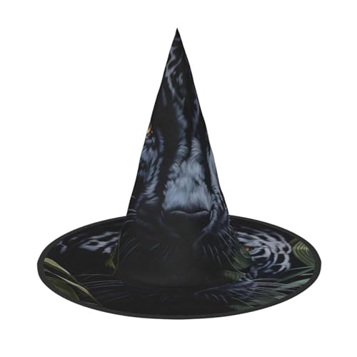 BGSHJVF Schwarzer Hexenhut Leopardenmuster Halloween Cosplay Halloween Kostüm Party Halloween Kostüm von BGSHJVF