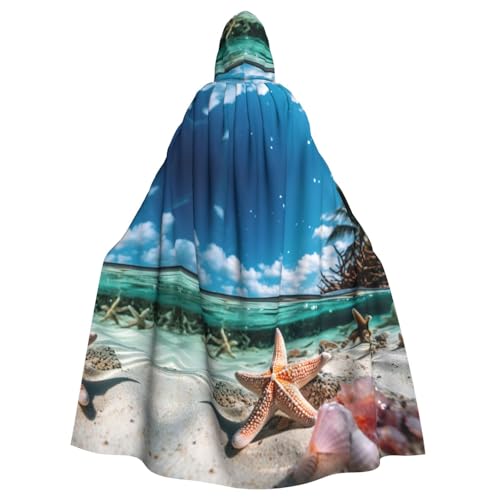 BGSHJVF Seestern Korallen Print Halloween Kostüm Umhang für alle Strandkleidung übergroßen Mantel mit Kapuze für Erwachsene Maskerade BGSHJVF Seestern Korallen Print Halloween Kostüm Umhang für alle Strandkleidung übergroßen Mantel mit Kapuze für Erwachsene Maskerade von BGSHJVF