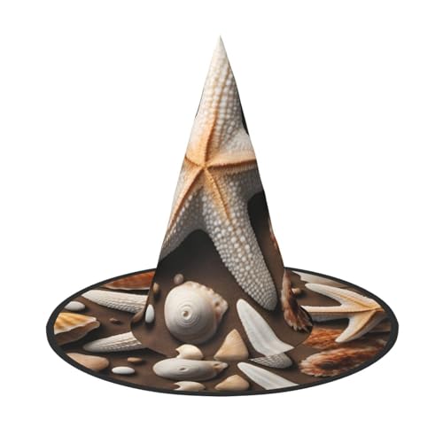 BGSHJVF Seestern & Muscheln Druck Halloween Hexe Hut Cosplay Caps Halloween Dekoration Kostüm Zubehör für Party BGSHJVF Seestern & Muscheln Druck Halloween Hexe Hut Cosplay Caps Halloween Dekoration Kostüm Zubehör für Party von BGSHJVF