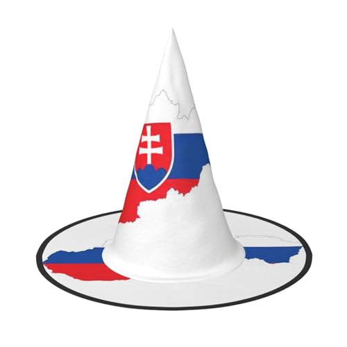 BGSHJVF Slowakei-Flagge, Landkarte, Druck, Halloween, Hexenhut, Cosplay, Halloween-Dekoration, Kostümzubehör für Party von BGSHJVF