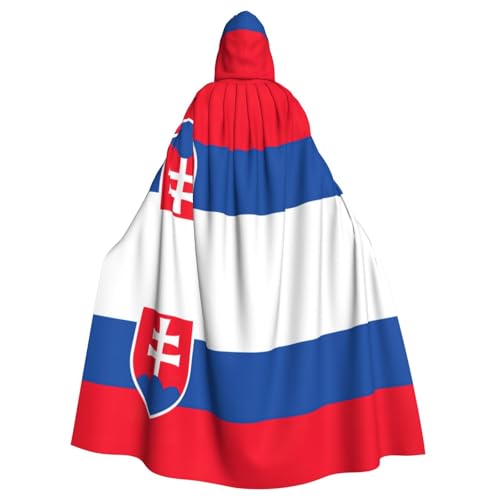 BGSHJVF Slowakei Flagge Print Halloween Kostüm Umhang für alle, übergroße Cosplay erwachsenen Mantel mit Kapuze für Partys, Maskeraden von BGSHJVF