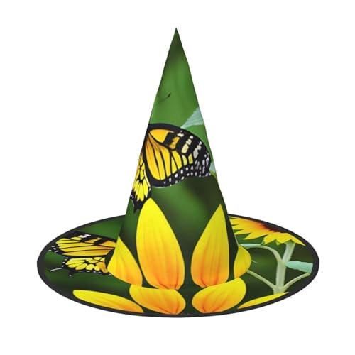 BGSHJVF Sonnenblume Schmetterling Druck Halloween Hexe Hut Cosplay Caps Halloween Dekoration Kostüm Zubehör für Partei BGSHJVF Sonnenblume Schmetterling Druck Halloween Hexe Hut Cosplay Caps Halloween Dekoration Kostüm Zubehör für Partei von BGSHJVF