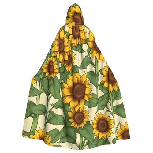 BGSHJVF Sonnenblumen-Print Halloween-Kostüm Umhang für alle, übergroßen Mantel mit Kapuze für Erwachsene, für Party, Fanced Ball BGSHJVF Sonnenblumen-Print Halloween-Kostüm Umhang für alle, übergroßen Mantel mit Kapuze für Erwachsene, für Party, Fanced Ball von BGSHJVF