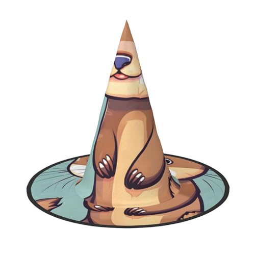 BGSHJVF Süße Cartoon Otter Druck Halloween Hexenhut Hüte Cosplay Halloween Dekoration Party Kostüm Zubehör BGSHJVF Süße Cartoon Otter Druck Halloween Hexenhut Hüte Cosplay Halloween Dekoration Party Kostüm Zubehör von BGSHJVF
