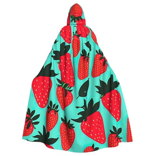 BGSHJVF Süße Erdbeerdruck Halloween Kostüm Umhang für alle, übergroße Cosplay Erwachsene Mantel mit Kapuze für Partys, Maskeraden BGSHJVF Süße Erdbeerdruck Halloween Kostüm Umhang für alle, übergroße Cosplay Erwachsene Mantel mit Kapuze für Partys, Maskeraden von BGSHJVF