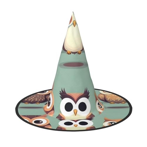 BGSHJVF Süße Eule gedruckt Hexenhut Halloween Cosplay Party Kostüm Zubehör BGSHJVF Süße Eule gedruckt Hexenhut Halloween Cosplay Party Kostüm Zubehör von BGSHJVF