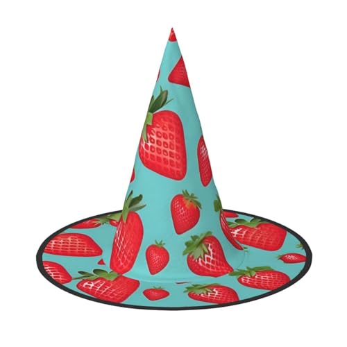 BGSHJVF Süßer Erdbeer-Druck, Halloween-Hexenhut, Cosplay-Kappen, Halloween-Dekoration, Kostümzubehör für Party BGSHJVF Süßer Erdbeer-Druck, Halloween-Hexenhut, Cosplay-Kappen, Halloween-Dekoration, Kostümzubehör für Party von BGSHJVF