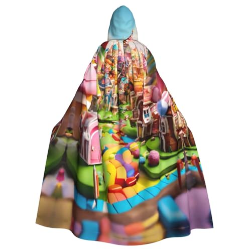 BGSHJVF Süßigkeit Land Halloween Kostüm Umhang für alle, großer Mantel mit Kapuze für Erwachsene, für Party, Fanced Ball von BGSHJVF
