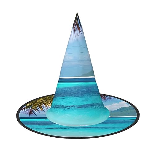 BGSHJVF Tahiti Stranddruck Hexenhut Cosplay Caps Halloween Dekoration Halloween Party Kostüm Zubehör BGSHJVF Tahiti Stranddruck Hexenhut Cosplay Caps Halloween Dekoration Halloween Party Kostüm Zubehör von BGSHJVF