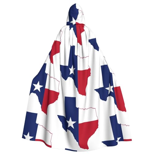 BGSHJVF Texas Staatsflagge Karte Druck Halloween Kostüm Umhang für alle, übergroße Cosplay erwachsenen Mantel mit Kapuze für Partys, Maskeraden BGSHJVF Texas Staatsflagge Karte Druck Halloween Kostüm Umhang für alle, übergroße Cosplay erwachsenen Mantel mit Kapuze für Partys, Maskeraden von BGSHJVF