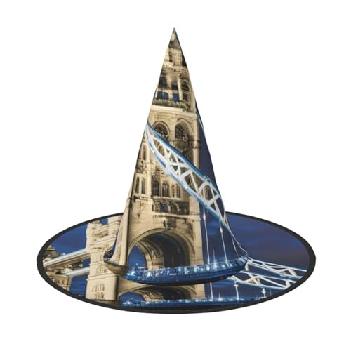 BGSHJVF Tower Bridge In London Hexenhut für Halloween, Cosplay, Halloweendekoration, Party-Kostümzubehör BGSHJVF Tower Bridge In London Hexenhut für Halloween, Cosplay, Halloweendekoration, Party-Kostümzubehör von BGSHJVF