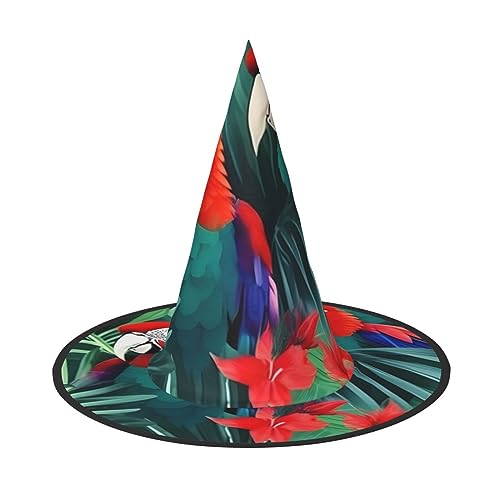 BGSHJVF Tropische Blume Papagei Druck Halloween Hexenhut Cosplay Caps Halloween Dekoration Kostüm Zubehör für Halloween Party BGSHJVF Tropische Blume Papagei Druck Halloween Hexenhut Cosplay Caps Halloween Dekoration Kostüm Zubehör für Halloween Party von BGSHJVF