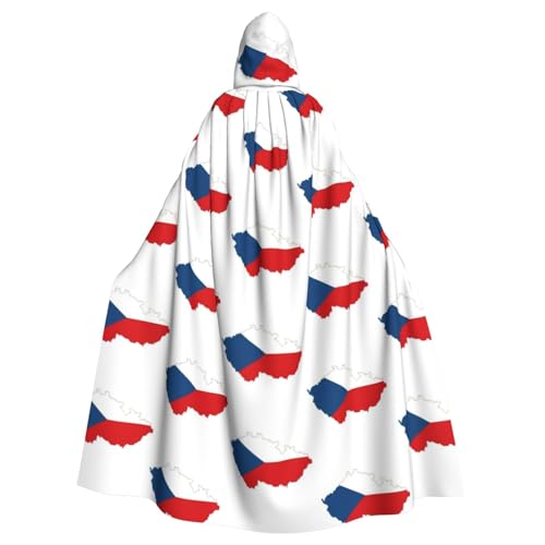 BGSHJVF Tschechische Republik Flagge Karte Druck Halloween Kostüm Umhang für alle, übergroße Cosplay erwachsenen Mantel mit Kapuze für Partys, Maskeraden BGSHJVF Tschechische Republik Flagge Karte Druck Halloween Kostüm Umhang für alle, übergroße Cosplay erwachsenen Mantel mit Kapuze für Partys, Maskeraden von BGSHJVF