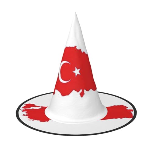 BGSHJVF Türkei Flagge Karte Druck Halloween Hexenhut Cosplay Caps Halloween Dekoration Kostüm Zubehör für Party BGSHJVF Türkei Flagge Karte Druck Halloween Hexenhut Cosplay Caps Halloween Dekoration Kostüm Zubehör für Party von BGSHJVF
