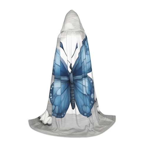 BGSHJVF Umhang mit Kapuze für Herren, Zauberer, Vampir und Halloween, Motiv: blauer Schmetterling und Wolken, für Rollenspiele und Partys BGSHJVF Umhang mit Kapuze für Herren, Zauberer, Vampir und Halloween, Motiv: blauer Schmetterling und Wolken, für Rollenspiele und Partys von BGSHJVF