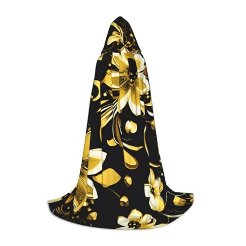BGSHJVF Umhang mit Kapuze für Herren, Zauberer, Vampir und Halloween-Kostüme, für Rollenspiele und Partys in Schwarz und Gold BGSHJVF Umhang mit Kapuze für Herren, Zauberer, Vampir und Halloween-Kostüme, für Rollenspiele und Partys in Schwarz und Gold von BGSHJVF