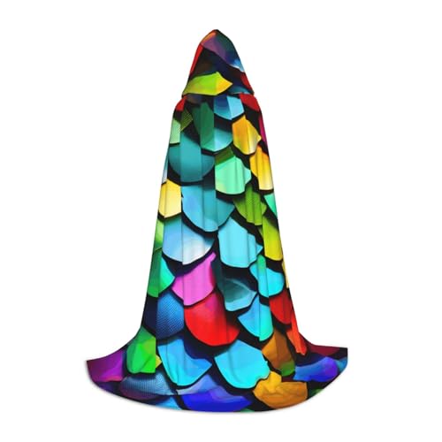 BGSHJVF Umhang mit Kapuze mit buntem Regenbogen-Druck, für Herren, Zauberer, Vampir und Halloween, für Rollenspiele und Partys BGSHJVF Umhang mit Kapuze mit buntem Regenbogen-Druck, für Herren, Zauberer, Vampir und Halloween, für Rollenspiele und Partys von BGSHJVF