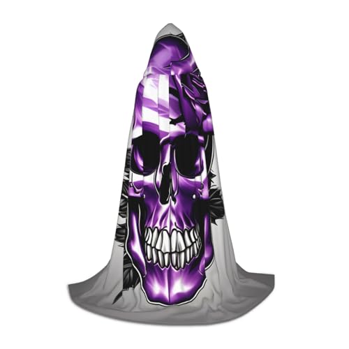 BGSHJVF Umhang mit violetter Rose und Totenkopf-Aufdruck, für Herren, Zauberer, Vampir und Halloween-Kostüme, für Rollenspiele und Partys BGSHJVF Umhang mit violetter Rose und Totenkopf-Aufdruck, für Herren, Zauberer, Vampir und Halloween-Kostüme, für Rollenspiele und Partys von BGSHJVF