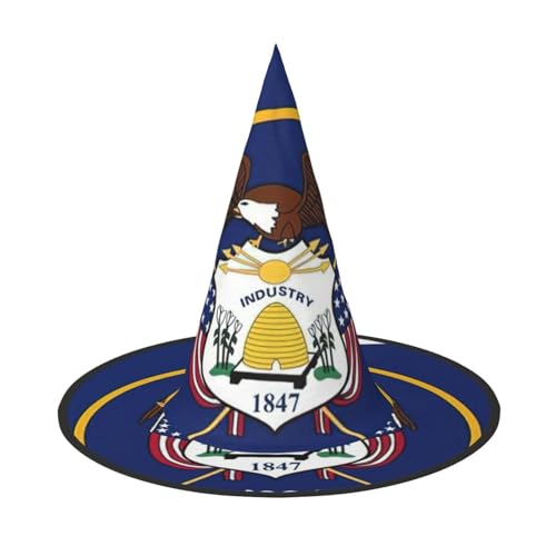 BGSHJVF Utah Flagge Karte Druck Halloween Hexe Hut Cosplay Caps Halloween Dekoration Kostüm Zubehör für Party BGSHJVF Utah Flagge Karte Druck Halloween Hexe Hut Cosplay Caps Halloween Dekoration Kostüm Zubehör für Party von BGSHJVF