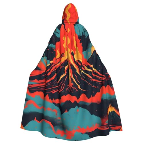 BGSHJVF Vulkandruck Halloween Kostüm Umhang für alle, übergroße Cosplay Erwachsene Mantel mit Kapuze für Partys, Maskeraden von BGSHJVF