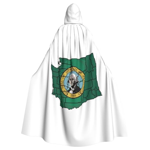 BGSHJVF Washington Flagge Karte Druck Halloween Kostüm Umhang für alle, übergroße Cosplay Erwachsene Mantel mit Kapuze für Partys, Maskeraden BGSHJVF Washington Flagge Karte Druck Halloween Kostüm Umhang für alle, übergroße Cosplay Erwachsene Mantel mit Kapuze für Partys, Maskeraden von BGSHJVF
