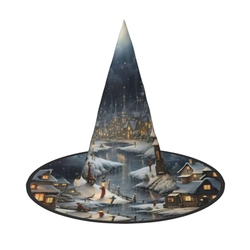 BGSHJVF Weihnachten Print Halloween Hexe Hut Cosplay Caps Halloween Dekoration Kostüm Zubehör für Halloween Party von BGSHJVF