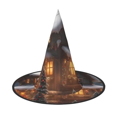 BGSHJVF Weihnachtsdorfhaus Druck Halloween Hexenhut Cosplay Caps Halloween Dekoration Kostüm Zubehör für Party BGSHJVF Weihnachtsdorfhaus Druck Halloween Hexenhut Cosplay Caps Halloween Dekoration Kostüm Zubehör für Party von BGSHJVF