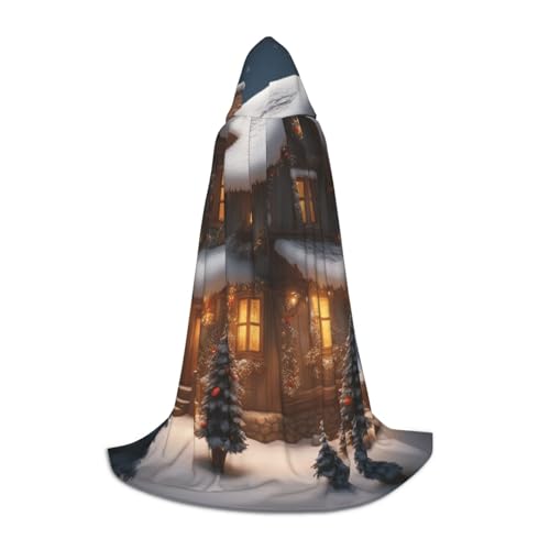 BGSHJVF Weihnachtsdorfhaus-Umhang mit Kapuze für Herren, Zauberer, Vampir und Halloween-Kostüme, für Rollenspiele und Partys BGSHJVF Weihnachtsdorfhaus-Umhang mit Kapuze für Herren, Zauberer, Vampir und Halloween-Kostüme, für Rollenspiele und Partys von BGSHJVF