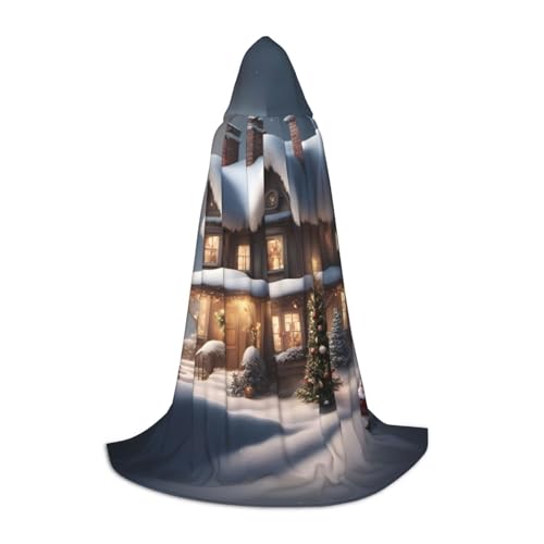 BGSHJVF Weihnachtsdorfhaus-Umhang mit Kapuze für Herren, Zauberer, Vampir und Halloween-Kostüme, für Rollenspiele und Partys BGSHJVF Weihnachtsdorfhaus-Umhang mit Kapuze für Herren, Zauberer, Vampir und Halloween-Kostüme, für Rollenspiele und Partys von BGSHJVF