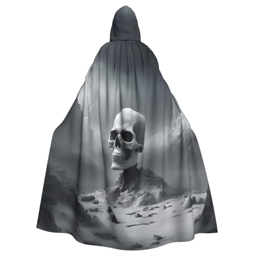 BGSHJVF Weißer Mantel mit Kapuze für Erwachsene mit Totenkopfdruck und Kreuz für alle - große Kapuze Mantel für Erwachsene für Kostümpartys BGSHJVF Weißer Mantel mit Kapuze für Erwachsene mit Totenkopfdruck und Kreuz für alle - große Kapuze Mantel für Erwachsene für Kostümpartys von BGSHJVF