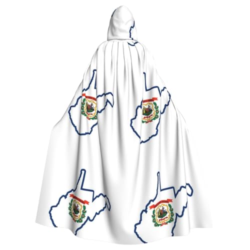 BGSHJVF West Virginia State Flagge Karte Halloween Kostüm Umhang Mantel mit Kapuze für Erwachsene Party Maskerade Tanz BGSHJVF West Virginia State Flagge Karte Halloween Kostüm Umhang Mantel mit Kapuze für Erwachsene Party Maskerade Tanz von BGSHJVF