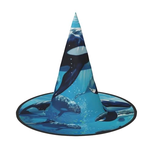 BGSHJVF Windwale Schwimmen entlang Druck Halloween Hexe Hut Cosplay Caps Halloween Dekoration Kostüm Zubehör für Halloween Party BGSHJVF Windwale Schwimmen entlang Druck Halloween Hexe Hut Cosplay Caps Halloween Dekoration Kostüm Zubehör für Halloween Party von BGSHJVF