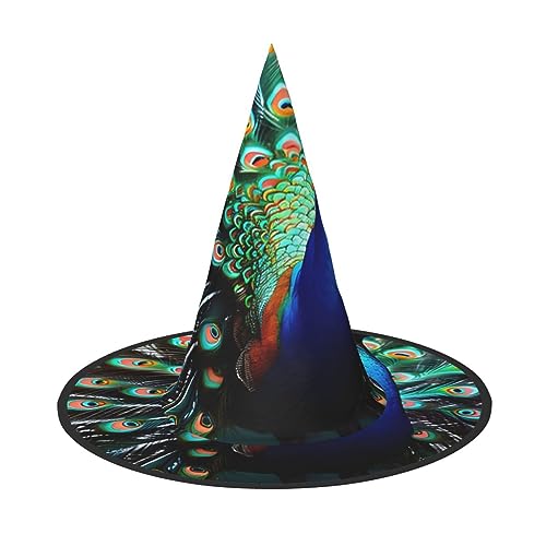 BGSHJVF Wunderschöner Hexenhut mit Pfauen-Druck, Halloween-Dekoration, Kostümzubehör für Partys BGSHJVF Wunderschöner Hexenhut mit Pfauen-Druck, Halloween-Dekoration, Kostümzubehör für Partys von BGSHJVF