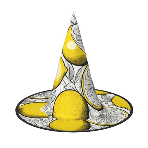 BGSHJVF Zitrone Obst Muster Druck Halloween Hexe Hut Cosplay Caps Halloween Dekoration Kostüm Zubehör für Halloween Party BGSHJVF Zitrone Obst Muster Druck Halloween Hexe Hut Cosplay Caps Halloween Dekoration Kostüm Zubehör für Halloween Party von BGSHJVF
