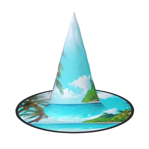 BGSHJVF tropisches Meer Strand Thema Druck Halloween Hexe Hut Cosplay Caps Halloween Dekoration Kostüm Zubehör für Halloween Party BGSHJVF tropisches Meer Strand Thema Druck Halloween Hexe Hut Cosplay Caps Halloween Dekoration Kostüm Zubehör für Halloween Party von BGSHJVF