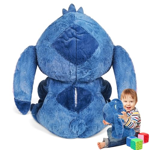30cm S-tich Kuscheltier, S-tich Plüschtier, Blaues Kuscheltier Alien, Weiches Plüschfigur mit Schlappohren, Flauschiges Stofftier für Kinder & Babys ab 0 Monaten zum Kuscheln und Spielen von BGTLJKD