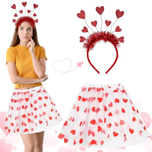 BGTLJKD Amor Kostüm Damen, Karneval Kostüme Amor Set, Damen Tüllrock Weiß, Herzchen Tutu Rock, Valentinstag Herz Stirnband Pailletten, Für Karneval Party Valentinstag Amor Kostüme Accessoires BGTLJKD Amor Kostüm Damen, Karneval Kostüme Amor Set, Damen Tüllrock Weiß, Herzchen Tutu Rock, Valentinstag Herz Stirnband Pailletten, Für Karneval Party Valentinstag Amor Kostüme Accessoires von BGTLJKD