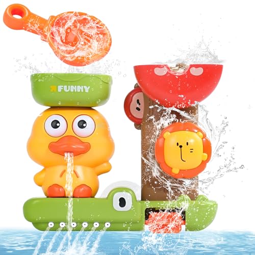 Badewannenspielzeug ab 1 2 3 4 Jahre, Badespielzeug Baby ab 1 Jahr, Enten und Löwen, Wasserspielzeug Kinder, Badewannen Spielzeug Kinder, Geschenk für Jungen Mädchen Geburtstag (C) von BGTLJKD