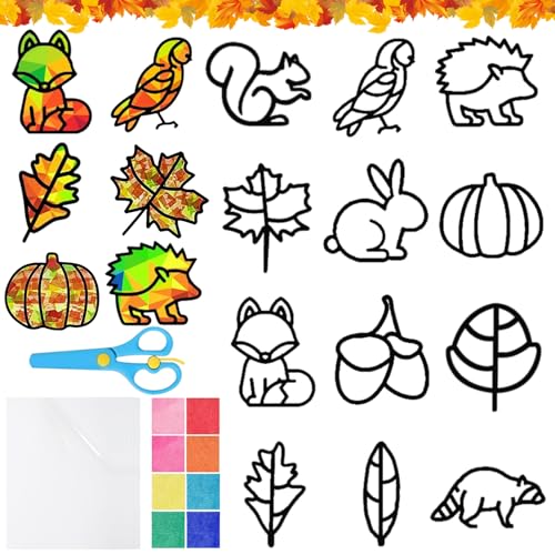 Herbst Bastelset Kinder, 12 Stück Fensterbilder Herbst Kinder Basteln, Herbstdeko Kränze Bastelset, Herbstdeko Herbst für Kinder, DIY Bastelset Blätter Tier Deko Kinder Geschenk Herbst Bastelset Kinder, 12 Stück Fensterbilder Herbst Kinder Basteln, Herbstdeko Kränze Bastelset, Herbstdeko Herbst für Kinder, DIY Bastelset Blätter Tier Deko Kinder Geschenk von BGTLJKD