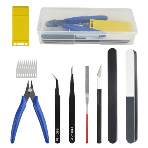 BGTXINGI 13Pcs Modellbauwerkzeug-Set Gundam Modell-Werkzeug-Set mit Kunststoffbox für Modellbau, Auto, Hobby, Modellbau, Reparatur und Befestigung BGTXINGI 13Pcs Modellbauwerkzeug-Set Gundam Modell-Werkzeug-Set mit Kunststoffbox für Modellbau, Auto, Hobby, Modellbau, Reparatur und Befestigung von BGTXINGI
